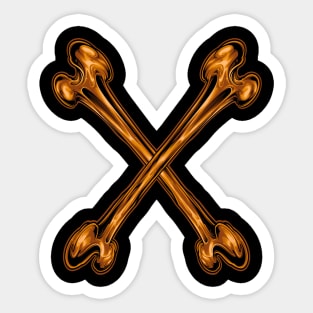 gold cross bone Sticker